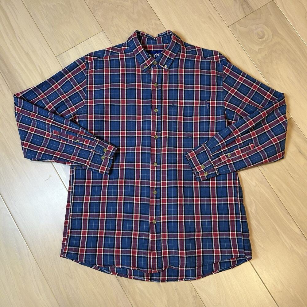 Only NY Button Up Plaid Shirt Long Sleeve Men’s Large